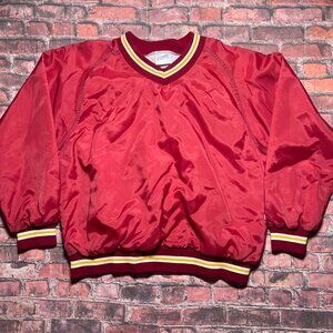 Vintage BIKE Pullover Jacket Mens Large Red Gold Windbreaker Made In USA 90s